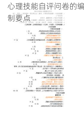 心理技能自评问卷的编制要点