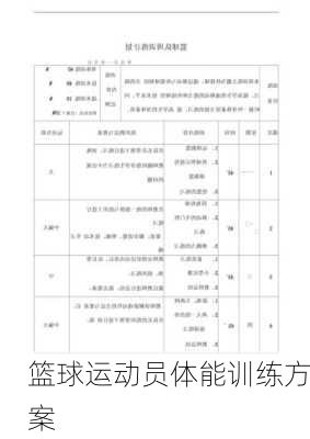 篮球运动员体能训练方案