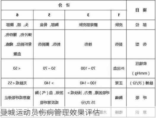 曼城运动员伤病管理效果评估
