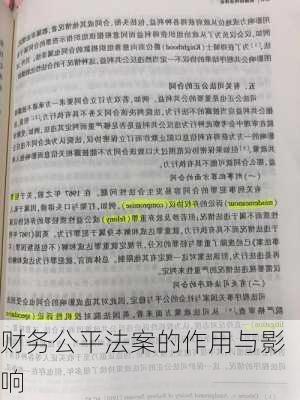 财务公平法案的作用与影响