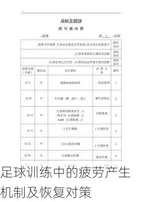足球训练中的疲劳产生机制及恢复对策