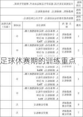 足球休赛期的训练重点