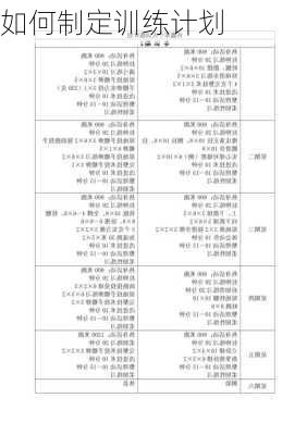 如何制定训练计划
