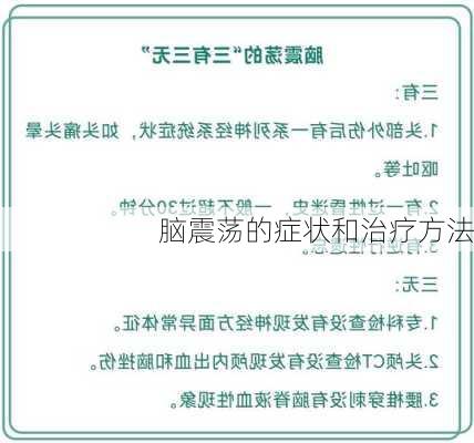脑震荡的症状和治疗方法