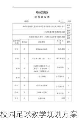 校园足球教学规划方案