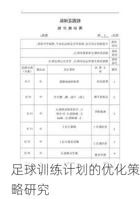 足球训练计划的优化策略研究