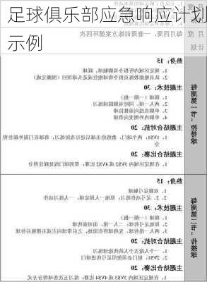 足球俱乐部应急响应计划示例