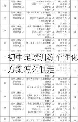 初中足球训练个性化方案怎么制定