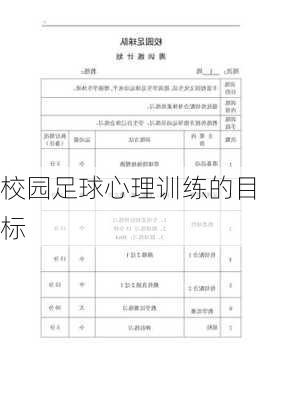 校园足球心理训练的目标