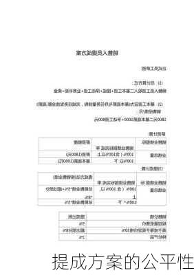 提成方案的公平性