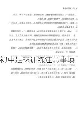 初中足球训练注意事项