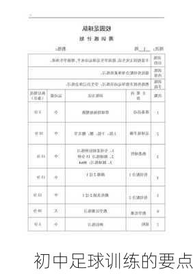 初中足球训练的要点