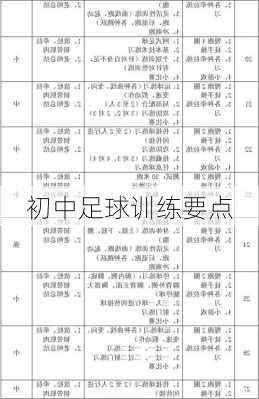 初中足球训练要点