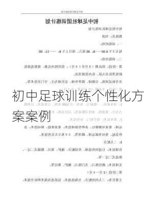 初中足球训练个性化方案案例