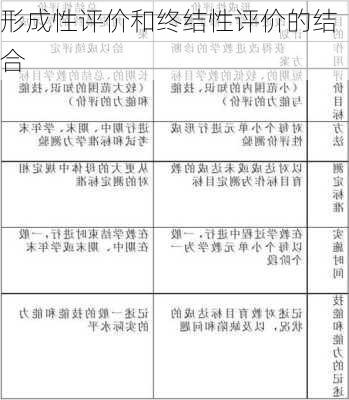 形成性评价和终结性评价的结合