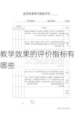 教学效果的评价指标有哪些