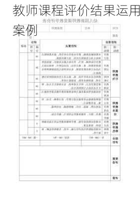 教师课程评价结果运用案例