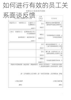 如何进行有效的员工关系面谈反馈