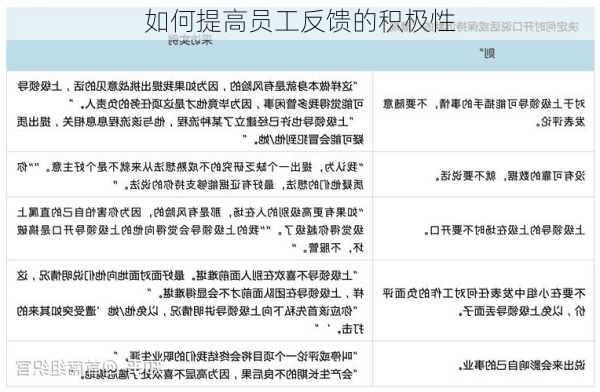 如何提高员工反馈的积极性