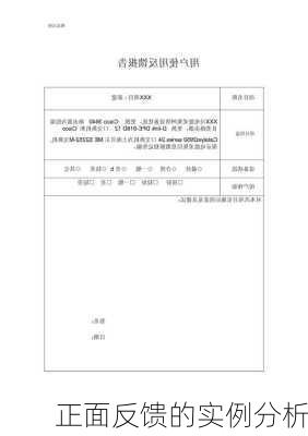 正面反馈的实例分析