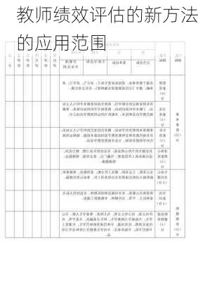 教师绩效评估的新方法的应用范围