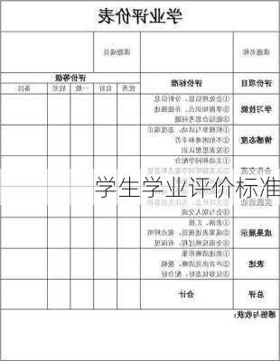 学生学业评价标准
