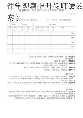 课堂观察提升教师绩效案例