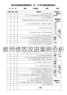教师绩效改进案例分析