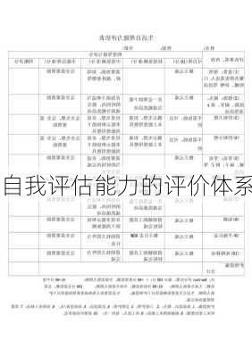 自我评估能力的评价体系