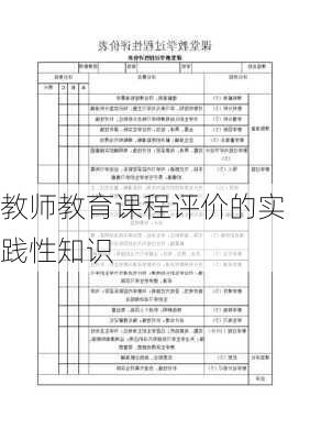 教师教育课程评价的实践性知识
