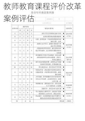 教师教育课程评价改革案例评估