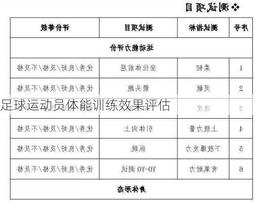 足球运动员体能训练效果评估