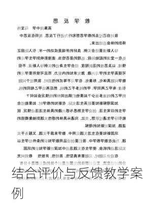 结合评价与反馈教学案例