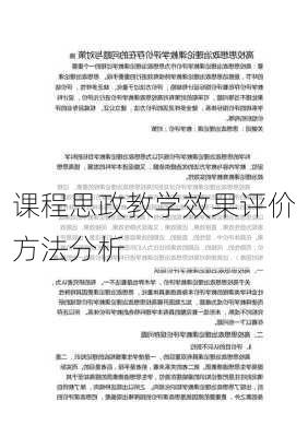 课程思政教学效果评价方法分析