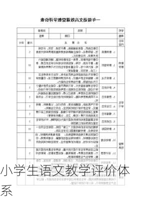 小学生语文教学评价体系