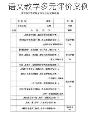 语文教学多元评价案例