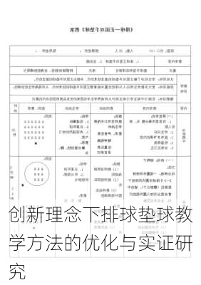 创新理念下排球垫球教学方法的优化与实证研究