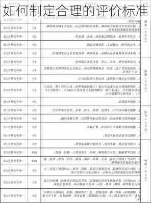 如何制定合理的评价标准