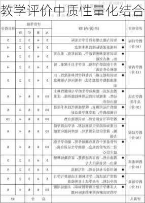 教学评价中质性量化结合