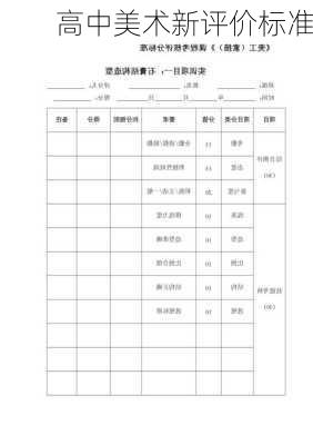 高中美术新评价标准
