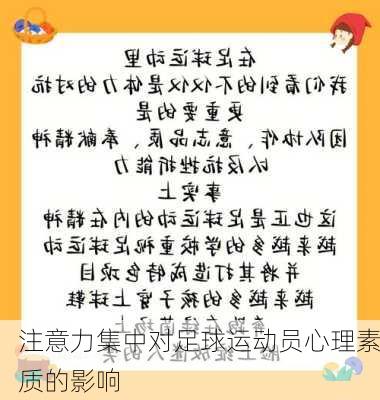 注意力集中对足球运动员心理素质的影响