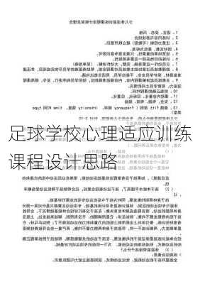 足球学校心理适应训练课程设计思路