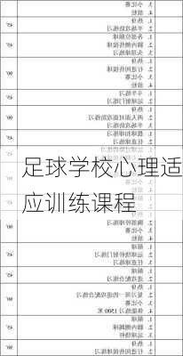 足球学校心理适应训练课程