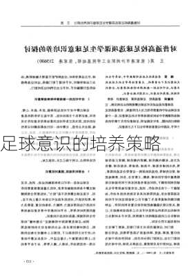 足球意识的培养策略