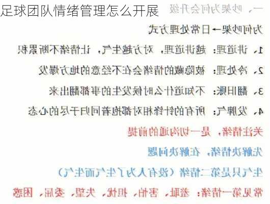 足球团队情绪管理怎么开展