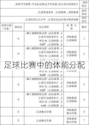 足球比赛中的体能分配