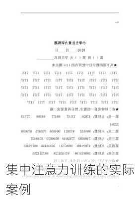 集中注意力训练的实际案例