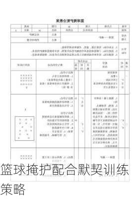 篮球掩护配合默契训练策略
