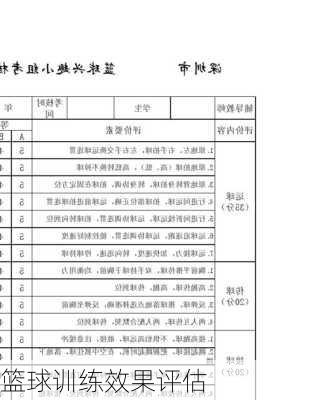 篮球训练效果评估