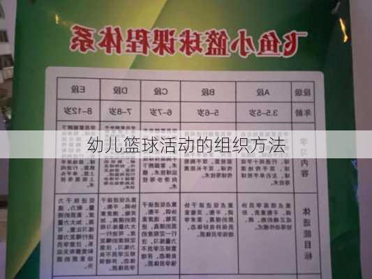 幼儿篮球活动的组织方法